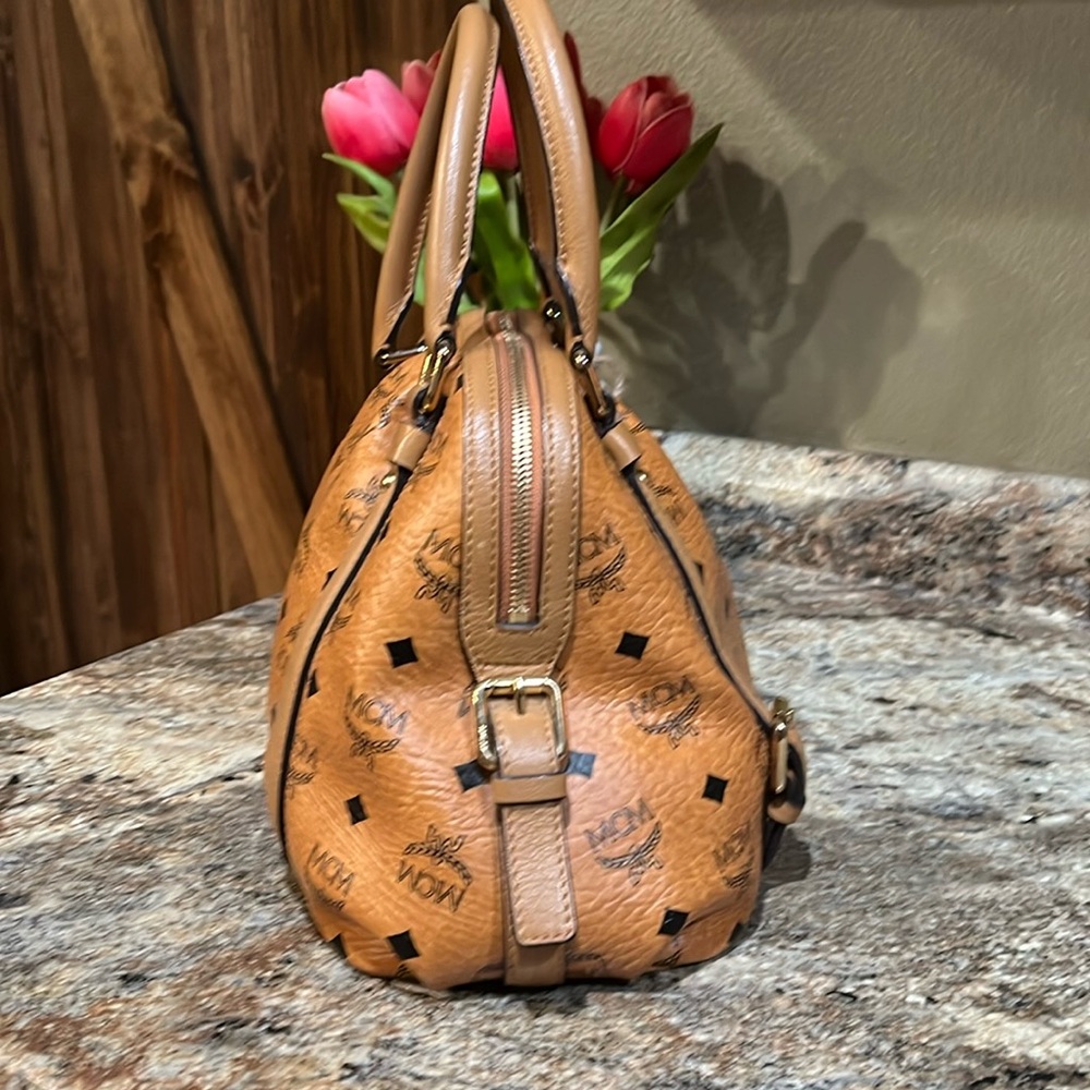 MCM EUC Visetos Buckle Dome Satchel Bag - Picture 3 of 13